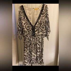 ALICE + OLIVIA Silk Paisley Beaded Dress Size S